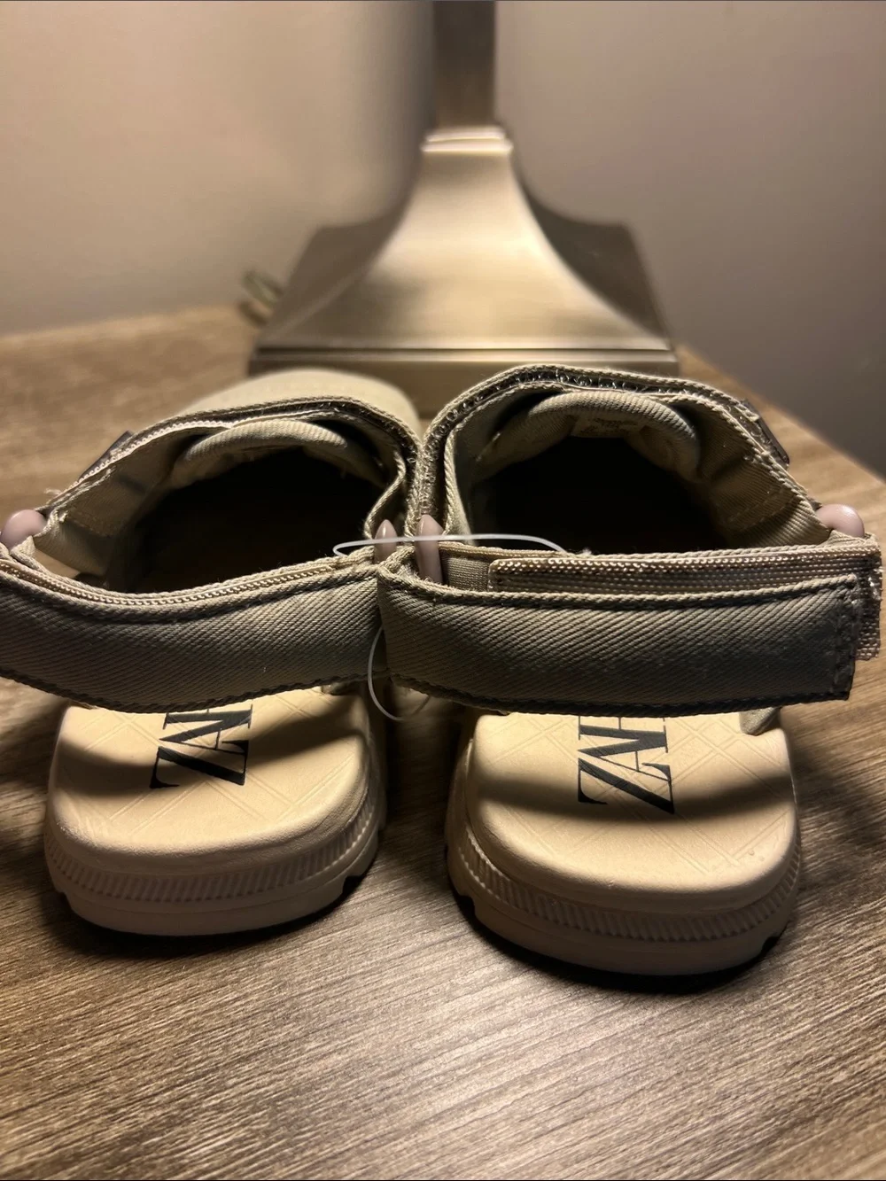 ZARA Kids Quilted Padded Slippers in Light Beige stock (14)